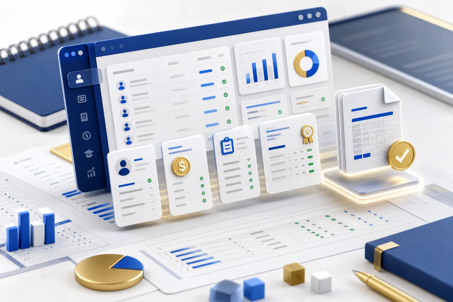 Flux EduTrack entre paiements, bulletins et export
